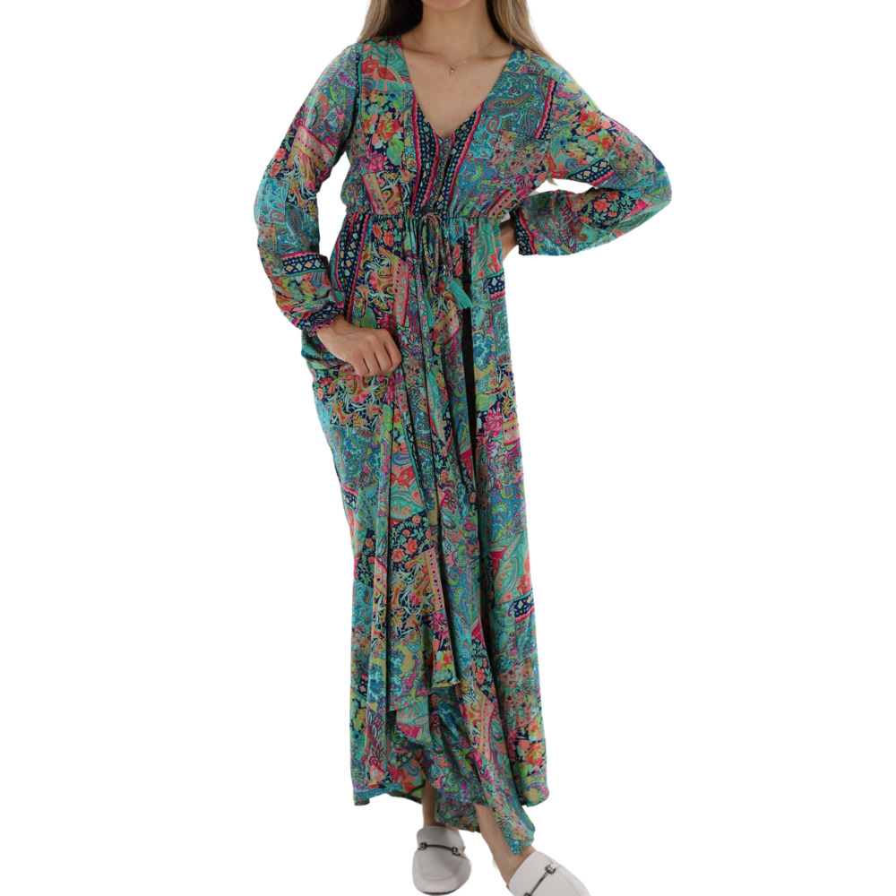 La Fiorentina Long Flowy Floral "Emilia" Maxi Dress